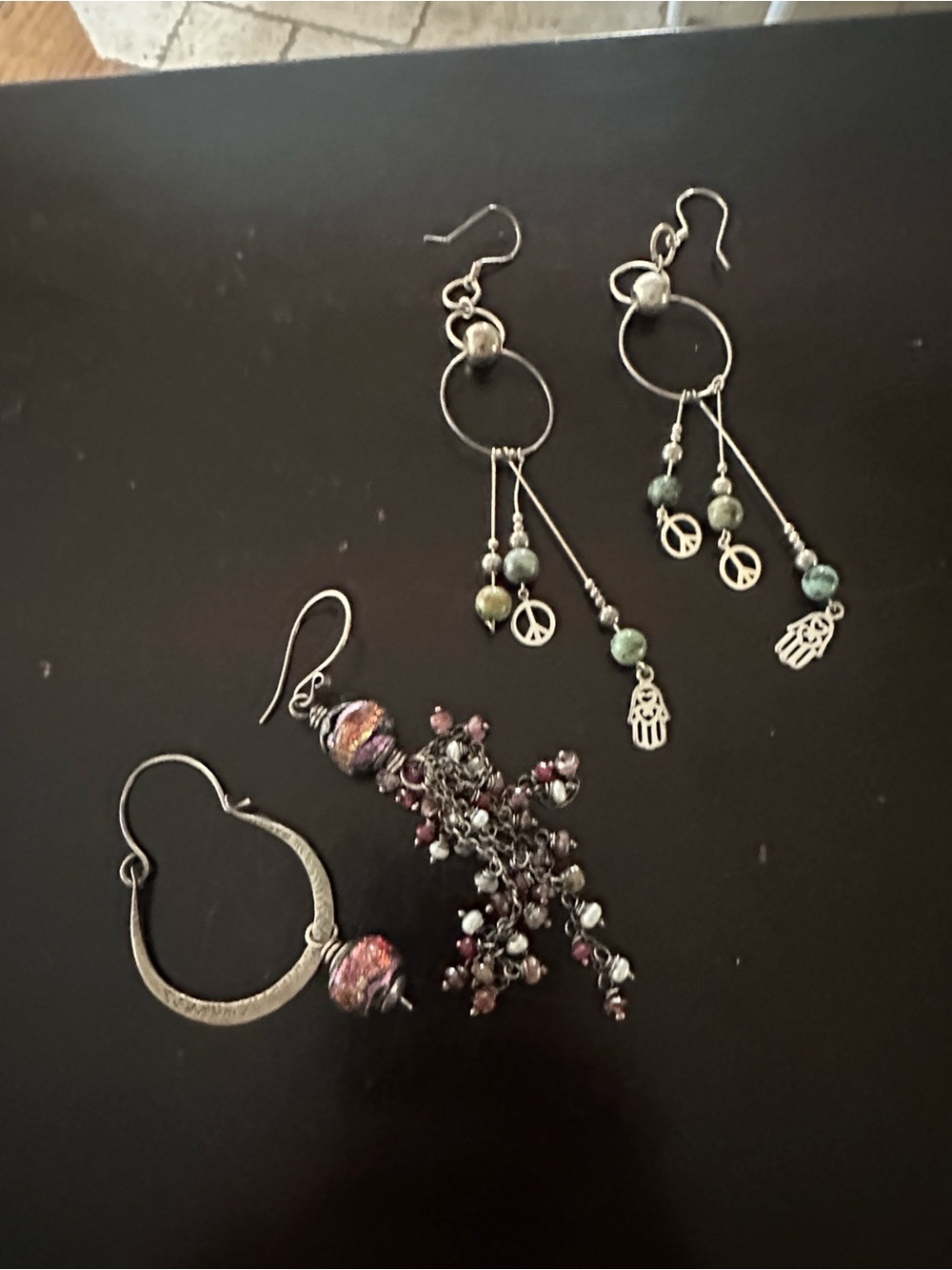 Lot of 2 pairs boho earrings